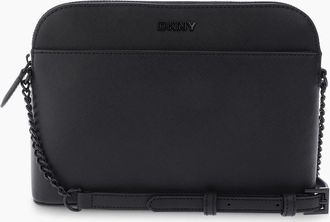 DKNY Womens Bridger Dome Top Zip Logo Shoulder Cross Body Bag - Black - Size: ONE size