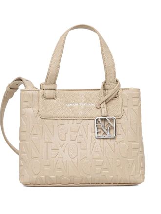 A|X Armani Exchange Shopper met logo-reli&euml;f - Beige