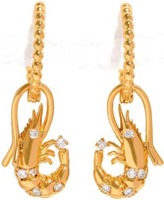 Girls Crew Shrimp Dangle Huggie Hoop Earrings in Gold at Nordstrom