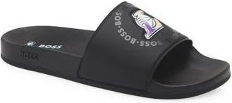 BOSS Bay It Slide Sandal in Black at Nordstrom Rack, Size 8