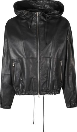Tela Matte Nappa Lambskin Jacket With Cropped Length And Hood