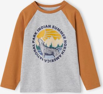 Vertbaudet Jungen Shirt, Raglanärmel pekannuss