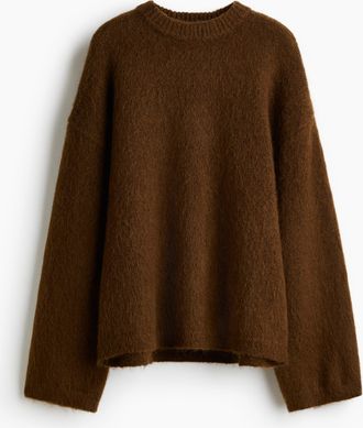 H&M Oversized Pullover aus Mohairmix - Brown