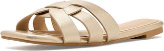 Journee Collection Arrina Womens Sandals Champagne : 8.5 M, Faux Leather