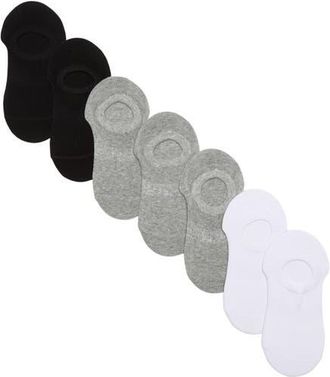 MeMoi 7-Pair No Show Sneaker Liner Socks in Gray-White-Black at Nordstrom
