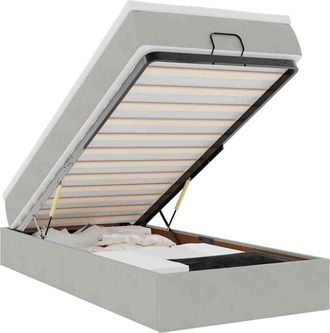 vidaXL Vidaxl - Estructura Cama Otomana Colch&oacute;n Terciopelo Gris Claro 100x200cm