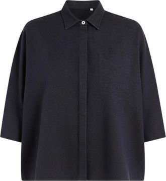 Cruna Elide Gabardine Shirt - Dames - Spijkeroverhemden - Blauw - L - Katoen - Overhemden