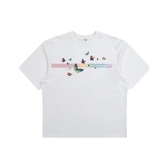 Casablanca T-Shirts, male, White, Size: XL Butterfly T-shirt