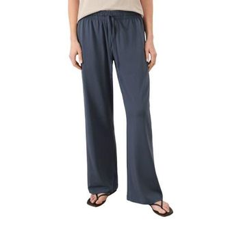 Pact Luxe Essential Wide Leg Pant Made With Organic Cotton in Steel Blue at Nordstrom, Size Xx-Large