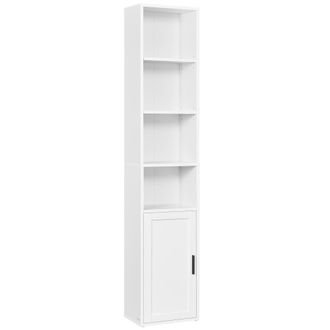 Vasagle Estanter&iacute;a vertical de 6 niveles con puerta de color blanco