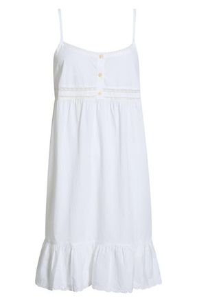 Nordstrom Eyelet Detail Cotton Nightgown in White at Nordstrom, Size X-Large