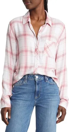 Rails Hunter Plaid Button-Up Shirt in Blush White Petal at Nordstrom, Size Small