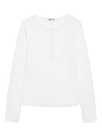 Anine Bing Pia Long Sleeve Tee - Off White