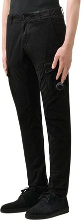 C.P. Company C.P. Company - Pantalones Cargo de Algod&oacute;n El&aacute;stico de Corte Entallado - Trousers - Hombre - Negro - XL