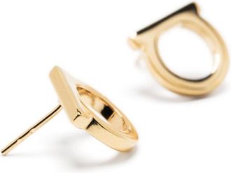 Ferragamo Womens Earrings Gancini Gold-Coloured Brass Metallic