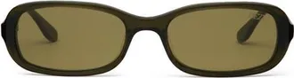 DEZI Cindy 54mm Oval Sunglasses in Crystal Sage Green /Green at Nordstrom