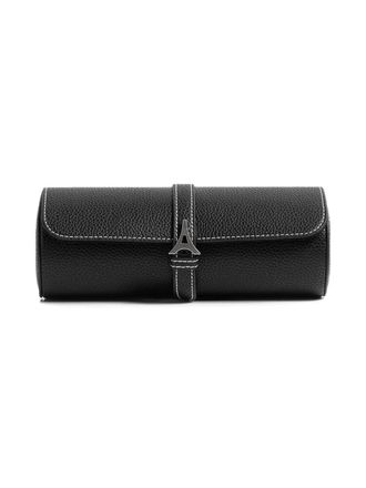 Mani&egrave;re De Voir Fred eiffel-clasp watch box - unisex - Polyurethane/Polyester - One Size - Black