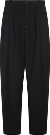 Jacquemus Wijde Zwarte Broek Katoenmix - Heren - Nette broeken - Zwart - M - Katoen - Broeken