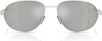 Moncler Circuit 56mm Oval Sunglasses in Silver /Clear Mirror Silver at Nordstrom