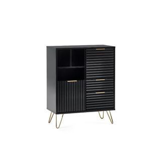 Julian Bowen Murano Sideboard 1m with 2 Doors & 2 Drawers - Matt Black - Julian Bowen | TJ Hughes