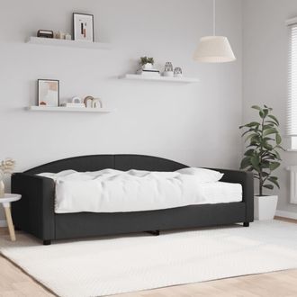 vidaXL Sof&aacute; Cama Con Colch&oacute;n Tela Negro 100x200 Cm Vidaxl