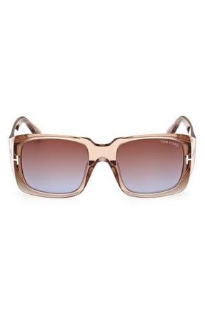 Tom Ford Ryder 51mm Square Sunglasses in Shiny Champagne /Brown Blue at Nordstrom Rack
