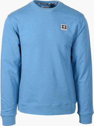 Aquascutum Mens AQUASCUTUM BADGE CREWNECK SWEATSHIRT AVIO - Blue - Size: 40