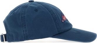 Ami Mens Blue Cotton Baseball Cap Royalbluewashed Exterior: Cappelli Hat