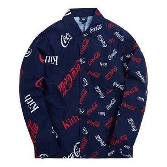 Kith x Coca-Cola x Mitchell & Ness Coke Coaches Jacket Navy MNBFJKKM19024-BLUE