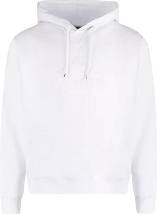 Dsquared2 Mens Monotone Maple Leaf Logo White Hoodie Cotton - Size Small