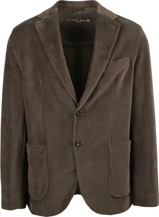 Circolo 1901 Jassen, Heren, Bruin, XL, Katoen, Fluwelen Blazer