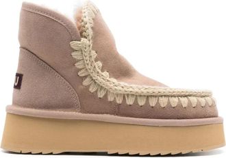Mou Eskimo Platform Enkellaarzen in Bruin - Dames - Winterlaarzen - Bruin - 38 EU - Leer - Schoenen