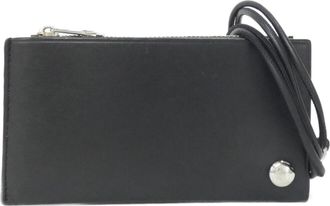 Loewe Black Dark Khaki Leather Coin Purse/Coin Case (Pre-Owned)