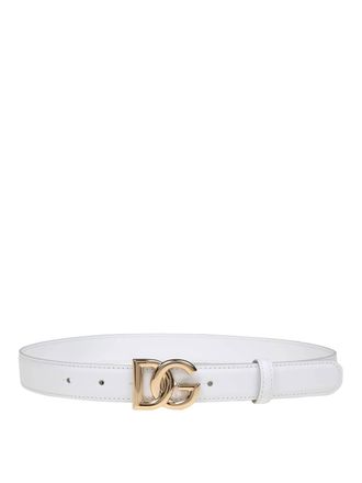 Dolce & Gabbana calfskin belt with crossed DG logo