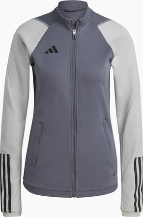 adidas Womens Tiro23 Three Bar Logo Raglan Sleeve Athletic Top - Grey - Size: 10