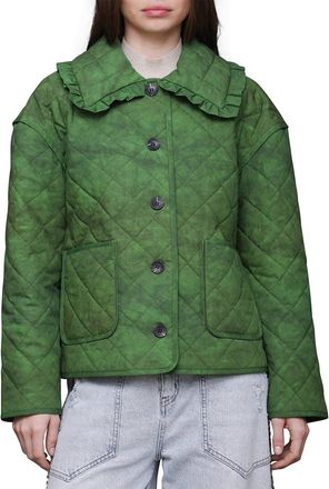 Avec Les Filles Quilted Ruffle Jacket