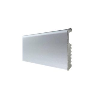 OEM 10 X Battiscopa 75x8 Polistirene Liscio 200 Cm Alluminio