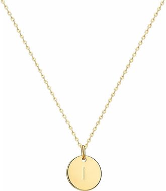 House of Frosted Initial Pendant Necklace in Yellow Gold - I at Nordstrom Rack, Size 16