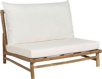 Beliani Poltroncina Da Esterno In Legno Di Bamb&ugrave; Con Cuscini Todi