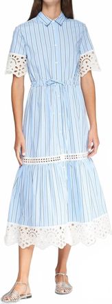 Vilagallo Dress Laura Azul Rayas In Blue