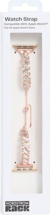 Nordstrom Rack Baguette Crystal Apple Watch Watchband in Clear- Rose Gold at Nordstrom Rack