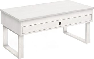 HOGAR 24 Mesa de centro Vanir elevable cajón deslizante madera maciza natural