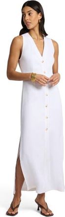 Onia Textured Button Down Maxi Dress in White at Nordstrom, Size X-Small