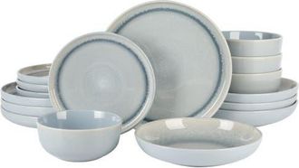 Gibson Home Juno Moon Double Bowl Reactive Dinnerware Set in Blue at Nordstrom
