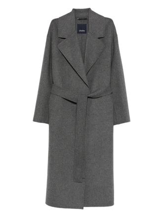 Max Mara belted coat - women - Wool - 38 - Grey