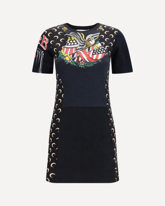 Marine Serre Fitted recycled jersey Dress Female M