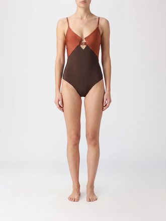 Zimmermann Costume da bagno intero con stampa astratta e scollatura a V