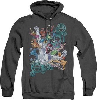 Gildan Green Lantern Lanterns Unite Adult Heather Hoodie / Hooded Sweatshirt