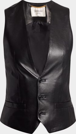 Saint Laurent Leather Tailored Vest