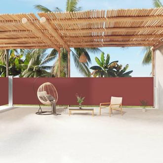 Berkfield Home Retractable Side Awning Brown 160x1200 cm